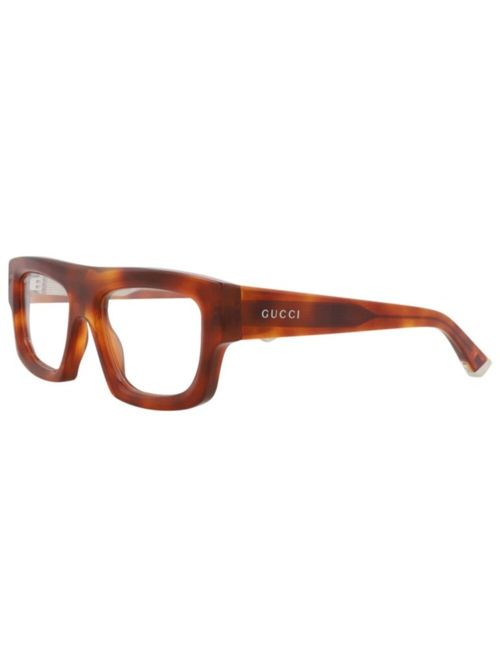New Gucci Women's Sunglasses Square Rectangle Recycled Acetate Frame Mens Havana